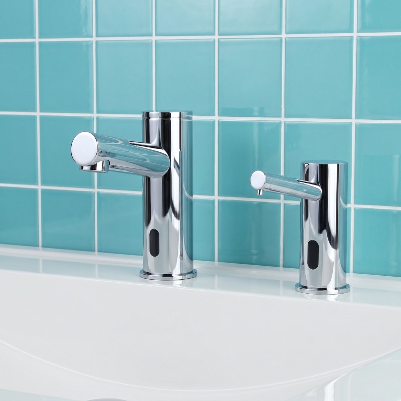 Distributeur savon à détection infrarouge ELITE design assorti robinet Distributeur savon à détection infrarouge ELITE design assorti robinet