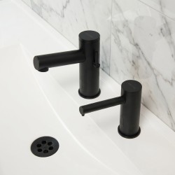 Grifo automático ELITE negro mate para lavabo con dispensador de jabón para una combinación perfecta