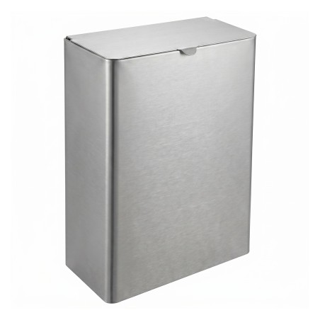 Stainless steel communal waste bin with lid AS-355