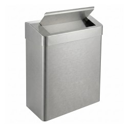 Papelera de higiene femenina de acero inoxidable con compuerta de cierre Papelera de higiene femenina de acero inoxidable con compuerta de cierre