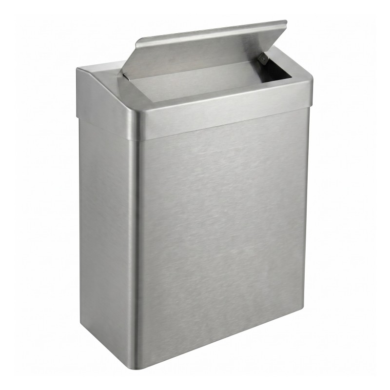Poubelle féminine inox avec sas pour contenu hors de vue