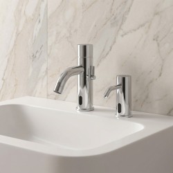 Robinet mitigeur et distributeur de savon ELITE sans contact, solutions pour espaces sanitaires publics Robinet mitigeur et distributeur de savon ELITE sans contact, solutions pour espaces sanitaires publics