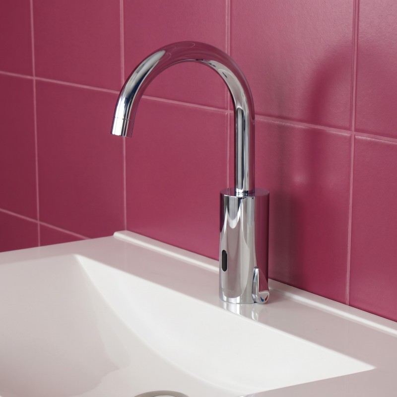 AKWAVIVA Touchless Basin Mixer with High Spout and Temperature Control Button