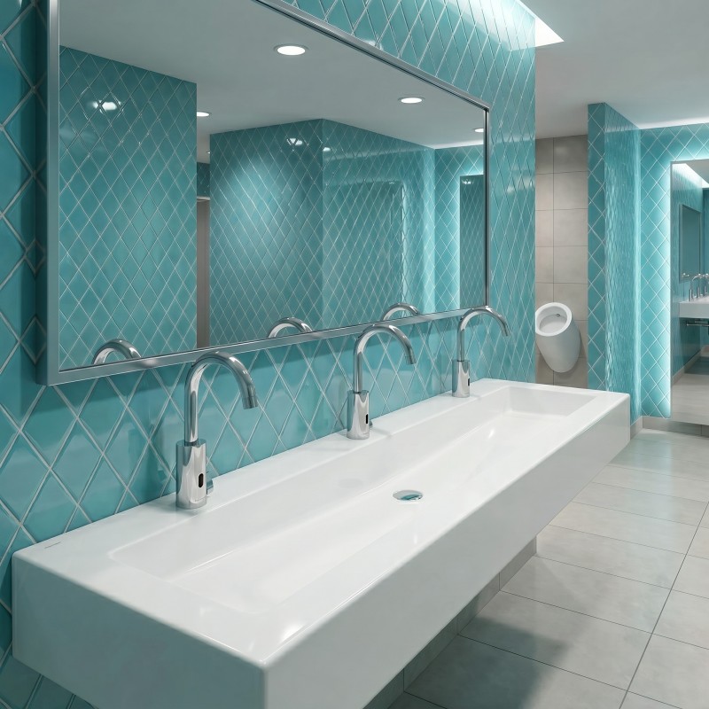 Mitigeur électronique AKWAVIVA bec arrondi pour espace sanitaires premium Mitigeur électronique AKWAVIVA bec arrondi pour espace sanitaires premium