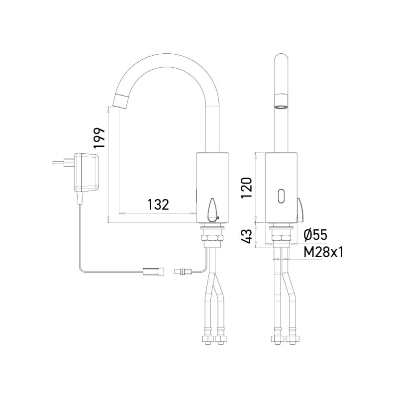 # Electronic Mixer AKWAVIVA Mains-Powered Dimensions