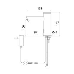 SMART Electronic Faucet Dimensions – Long Spout AC Powered Model