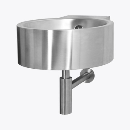 Stainless steel wall-mounted washbasin