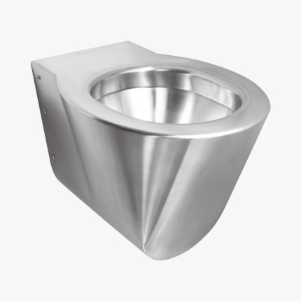 Stainless steel wall-mounted WC