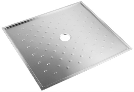 Shower panel and tray in stainless steel