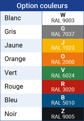 Nuancier couleurs RAL pour lavabos LAGOON