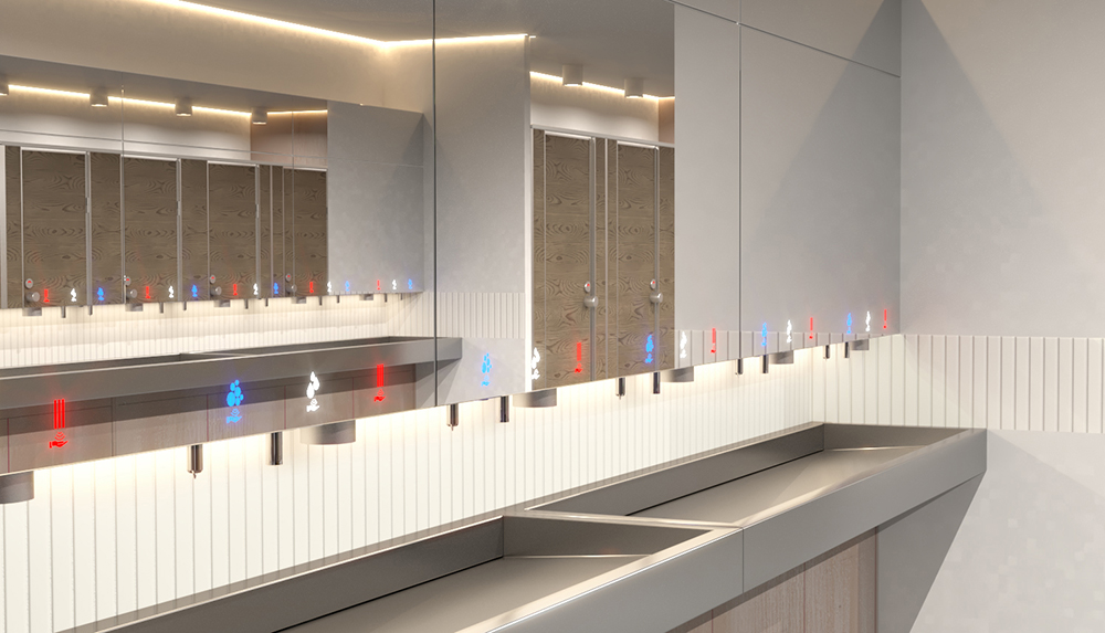 Meuble haut miroir multifonction HYFLO pour lavage des mains