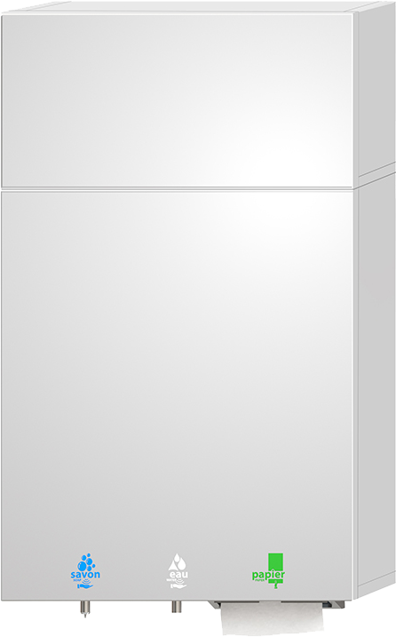 Module miroir HYFLO savon, eau et papier hauteur 1000 mm