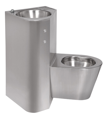 Combi WC lavabo inox antivandalisme sans dosseret