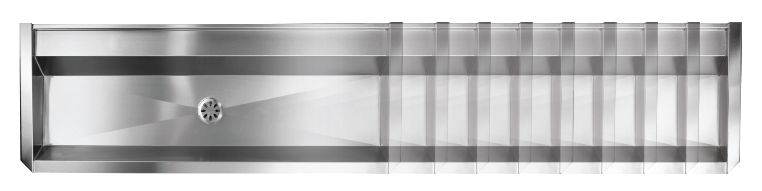 Lavabo collectif sur mesure inox