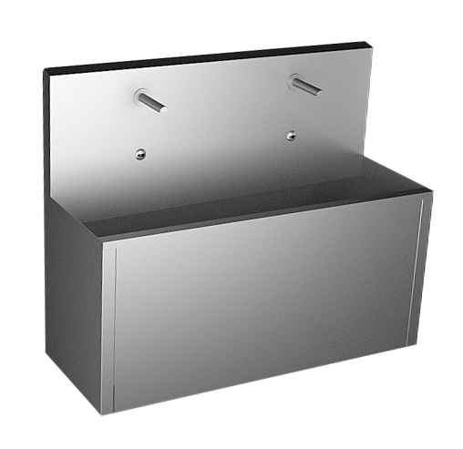 Lavabo inox antivandalisme automatique avec cache-siphon