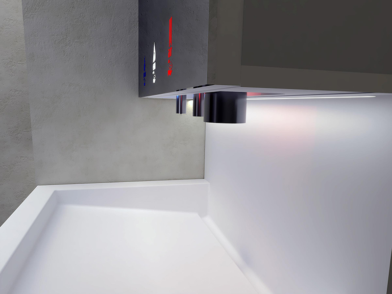 Lave-main design vidage invisible RIVAGE avec crédence