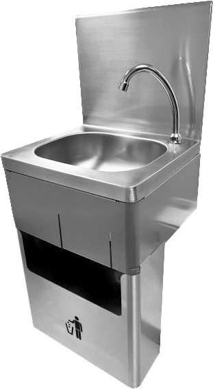 Lave-mains inox hygiene avec poubelle