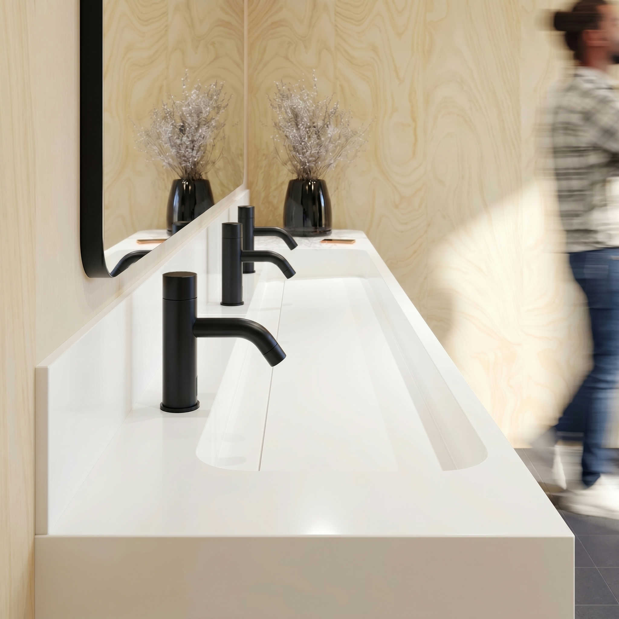 Design ELITE matte black mixer tap for public facilities