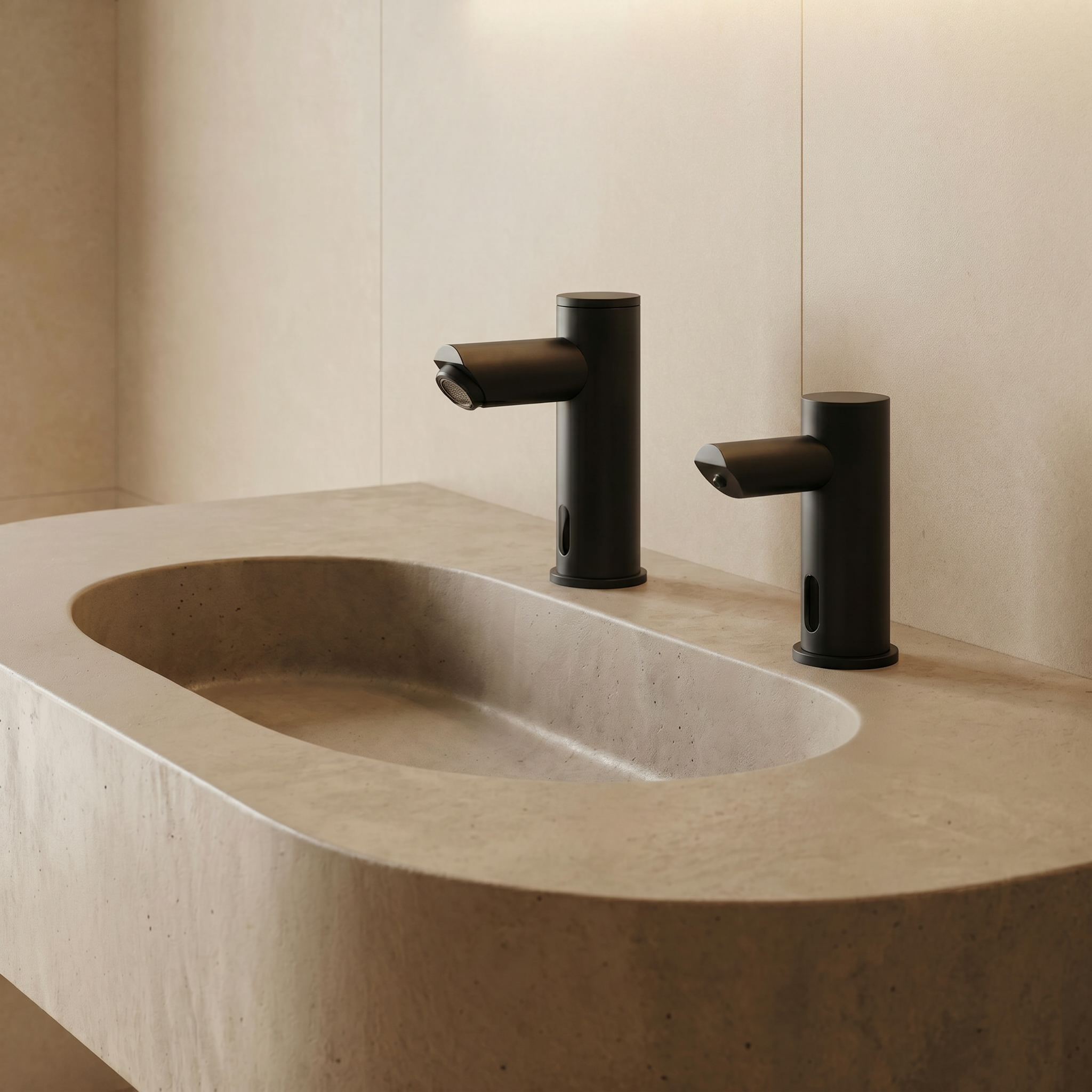 SMART matte black combination : automatic faucet and soap dispenser