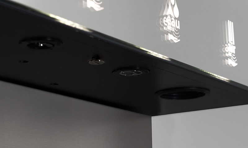 Armoire miroir 4 en 1 noir pour lavage des mains
