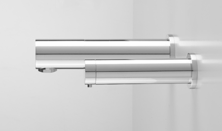 Robinets électroniques RONDEO XS eau et savon, becs courts 150 et 120 mm