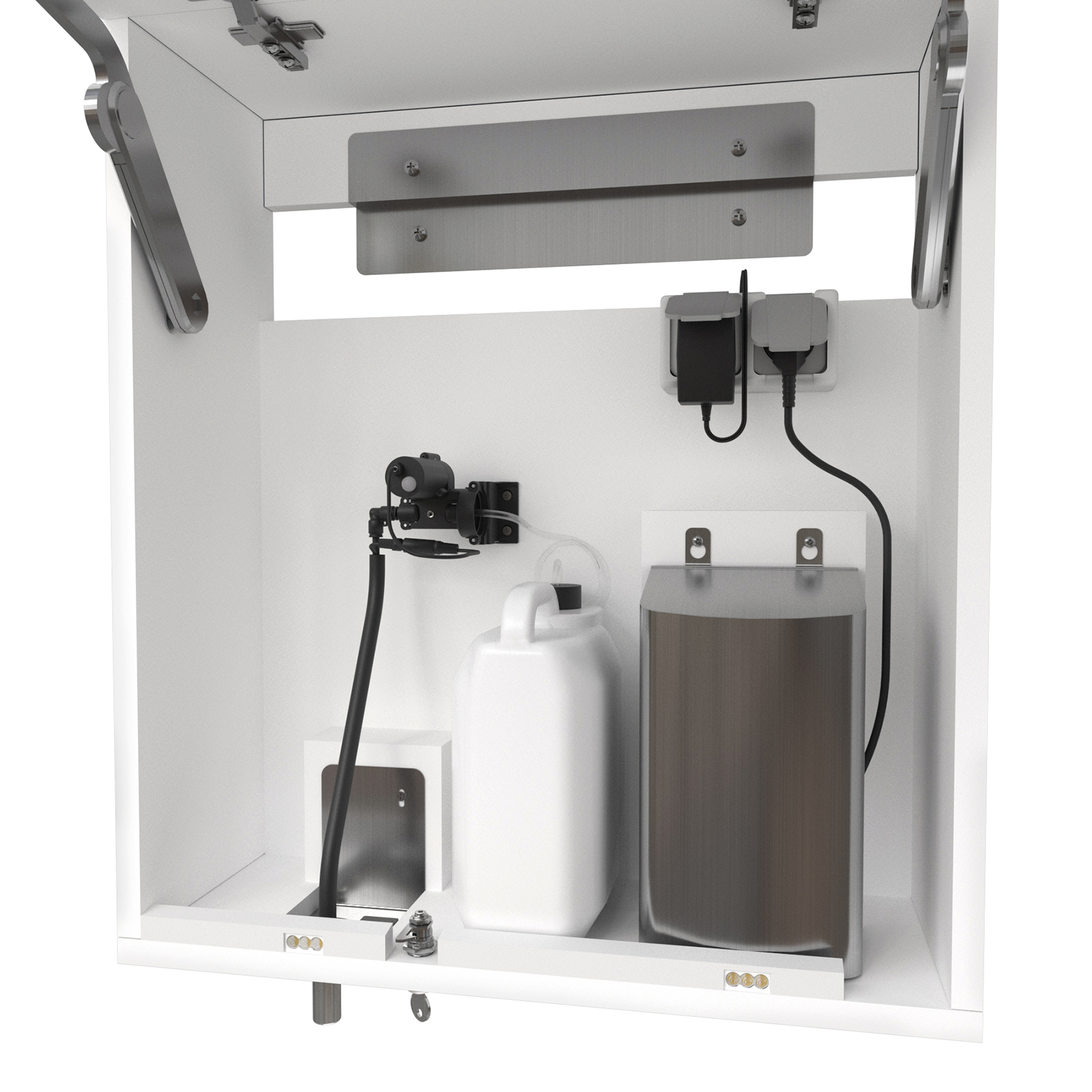 Distributeur savon derrière miroir sans contact grande contenance