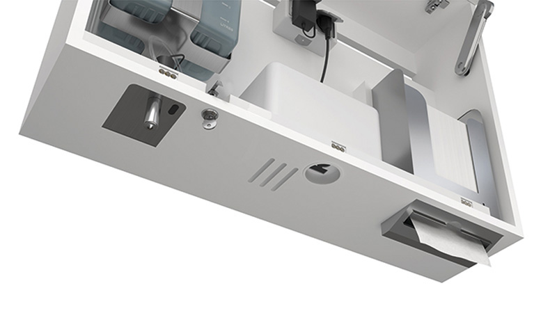 Distributeur savon mousse automatique encastré au-dessus lavabo distributeur-savon-mousse-encastre-au-dessus-lavabo