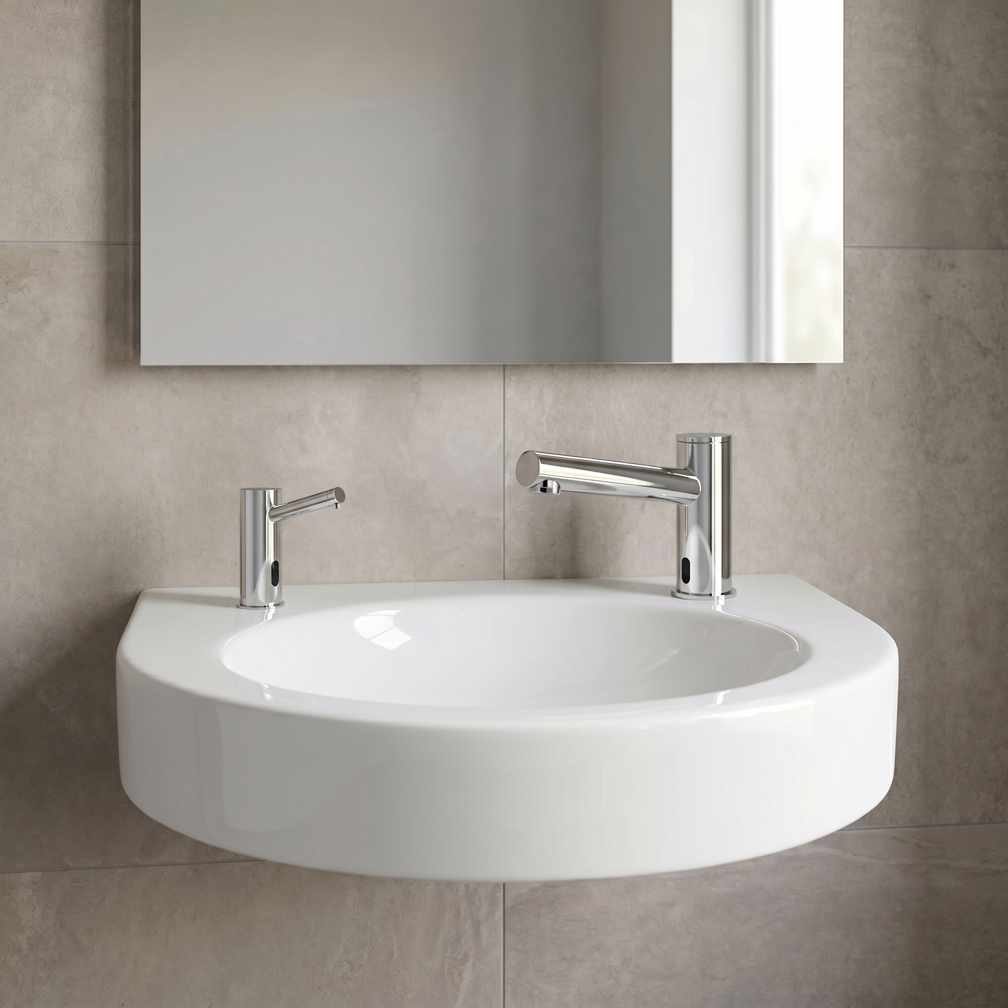 ELITE tap with 138 mm long spout and matching soap dispenser