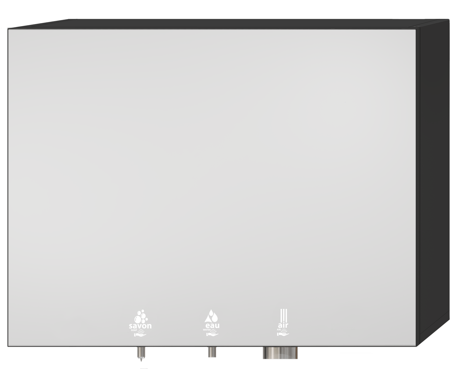 Module miroir noir avec pictogrammes Leds blanches