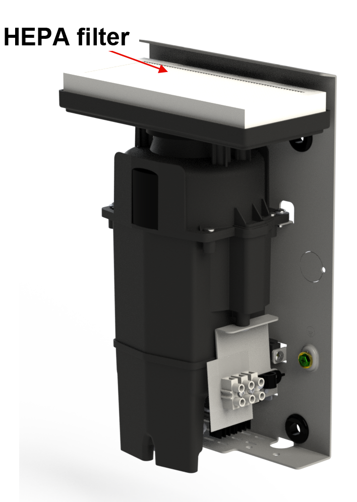 Hand dryer with HEPA filter