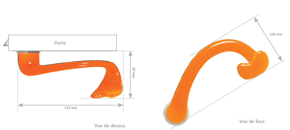 Poignées ergonomiques Dimensions poignées ergonomiques