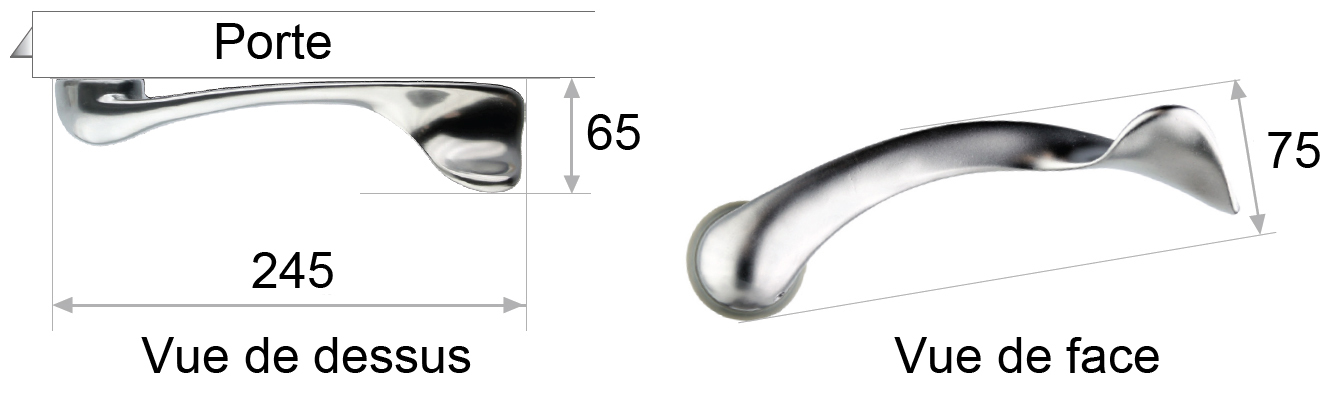 Dimensions poignée Silver