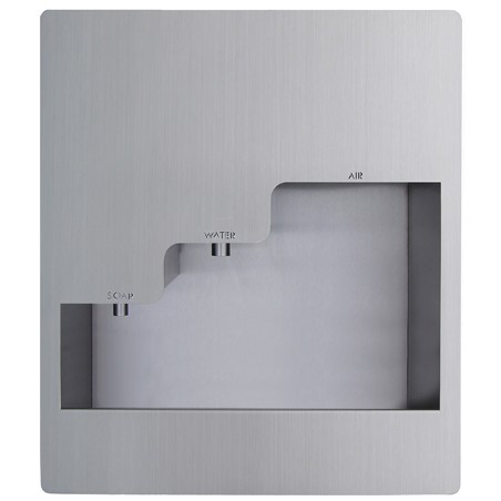 Recessed vandal-proof automatic stainless steel handwashing station 3in1 touch-free soap, water and hand dryer