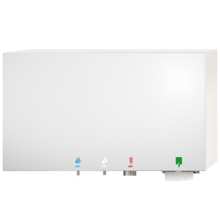 5-in-1 multifunction module: mirror – soap – water – air – paper