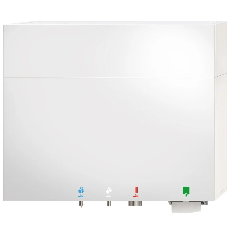 TL-MH-1200 upper mirrored cabinet on a HYFLO 5-in-1 soap-water-air-paper unit, total height 1000 mm TL-MH-1200 upper mirrored cabinet on a HYFLO 5-in-1 soap-water-air-paper unit, total height 1000 mm