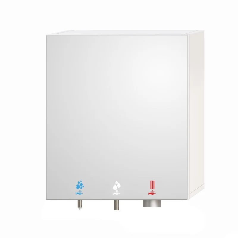 Mueble espejo 3 en 1 agua, jabón y aire para lavabos colectivos Mueble espejo 3 en 1 agua, jabón y aire para lavabos colectivos
